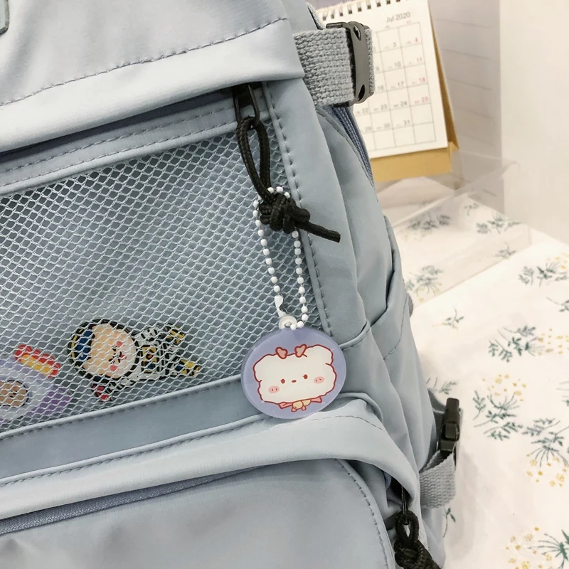 

2021 New Products Large Capacity Girls Backpack Korean Nylon Pure Color Students School Bag Fashion Multiple Pockets Travel Bag