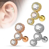 1pc stud earrings for women tragus cartilage earring set zircon stainless steel earing helix crystal piercing body jewelry 18g
