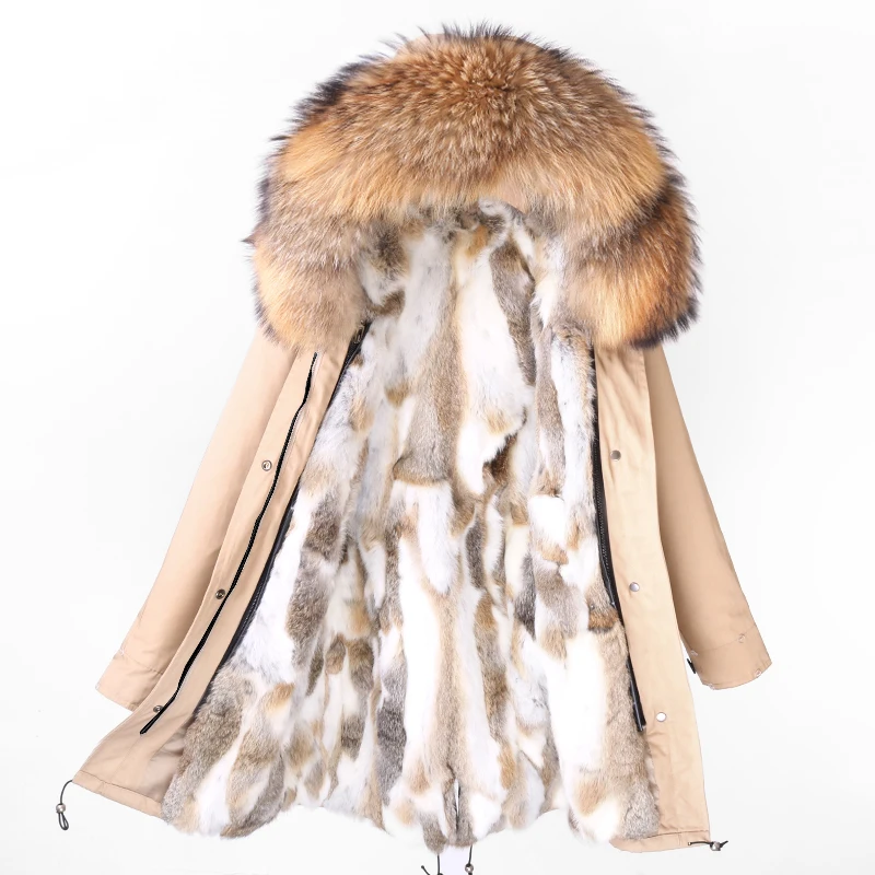 

waterproof winter jacket women long parka real fur coat real rabbit fur liner detachable warm natural fox fur collar hood 2020