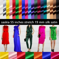 19 mm silk satin fabrics for sewing per 50 cm stretch lycra width 55 inches charmeuse cloth textile quilting patchwork diy dress