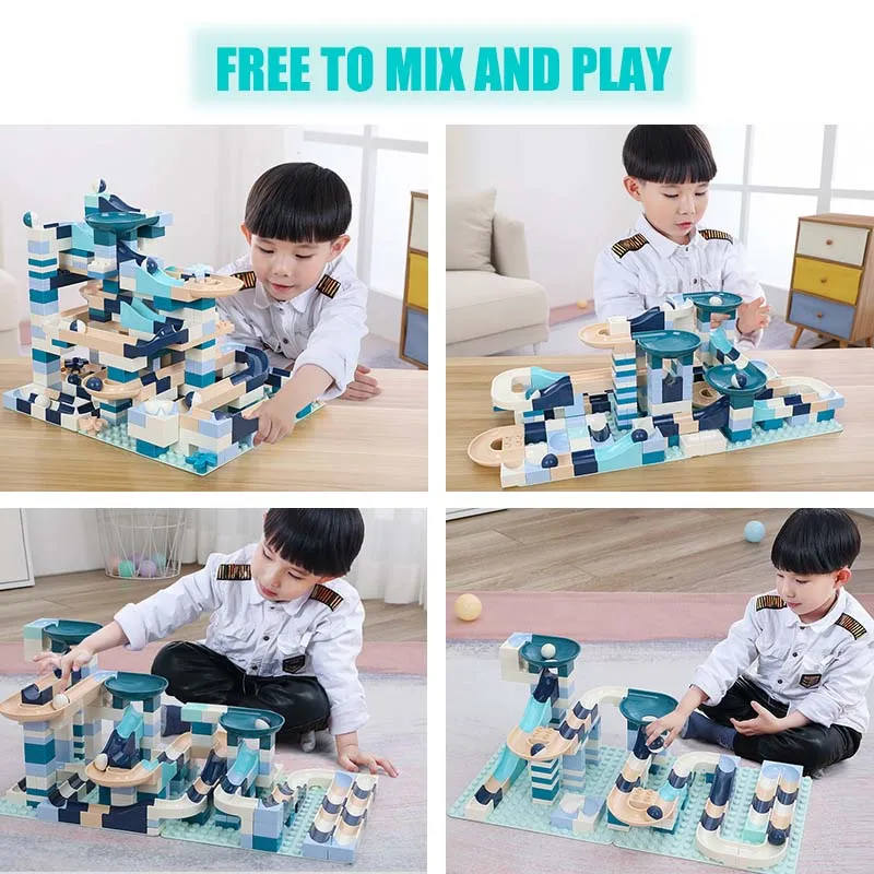 На рост от 80 до 360 шт. блоки мрамор бег лабиринт Шариковая дорожка строительные