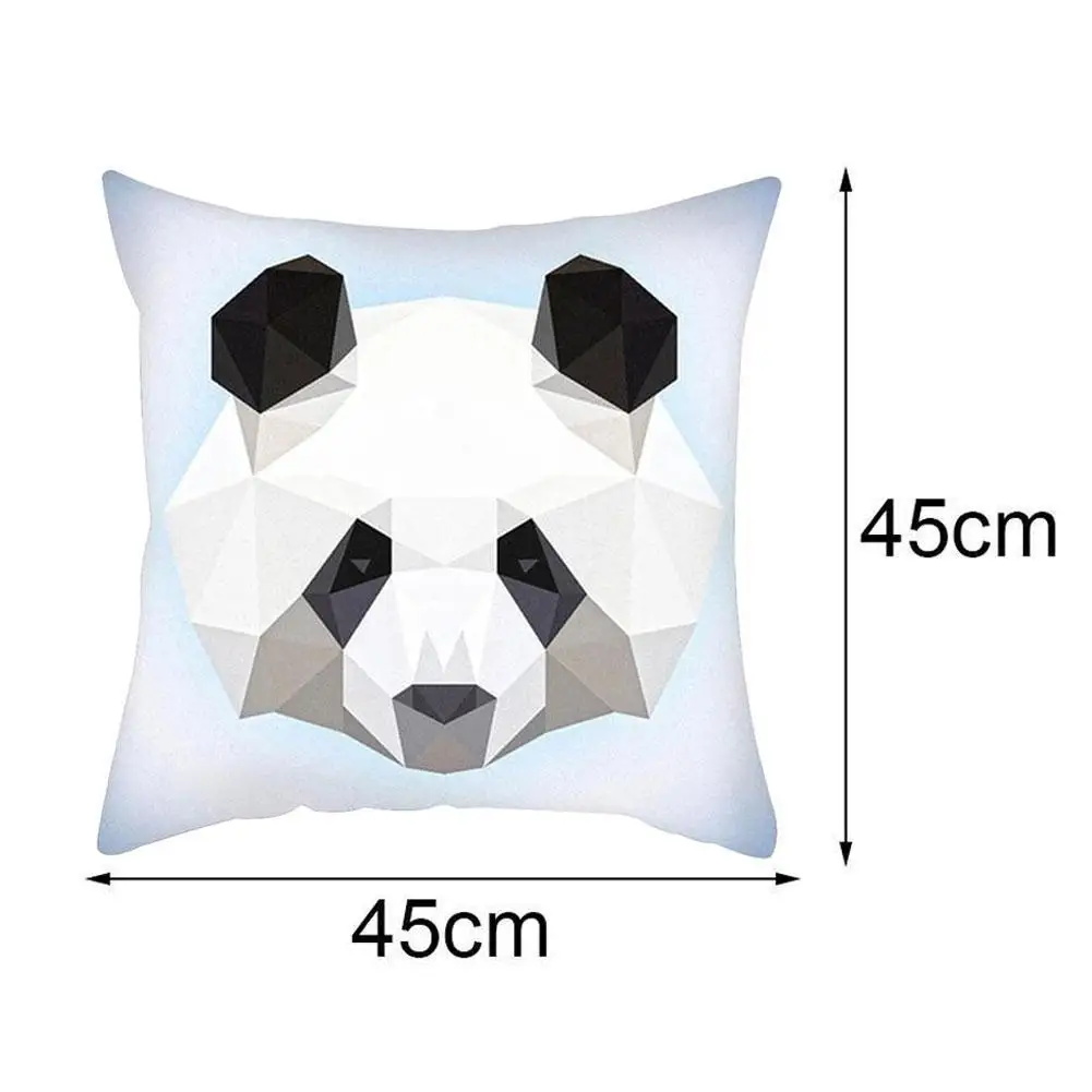 

Animal Geometric Panda Hug Pillowcase Sofa Pillowcase Single-sided Peach Skin Modern Home 45*45CM