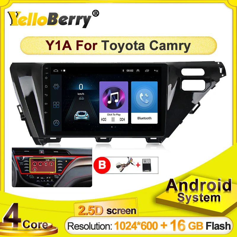 YellowBerry android автомобильный мультимедийный плеер навигация GPS радио для Toyota Camry 2018