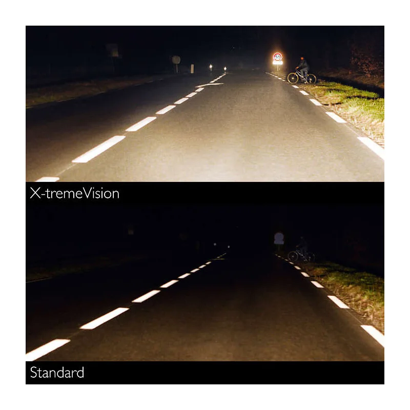 

Philips Original H1 12V 55W P14.5s X-treme Vision Auto Headlight Bright Halogen Bulbs ECE Approve Vision 100% 12258XV S2, Pair