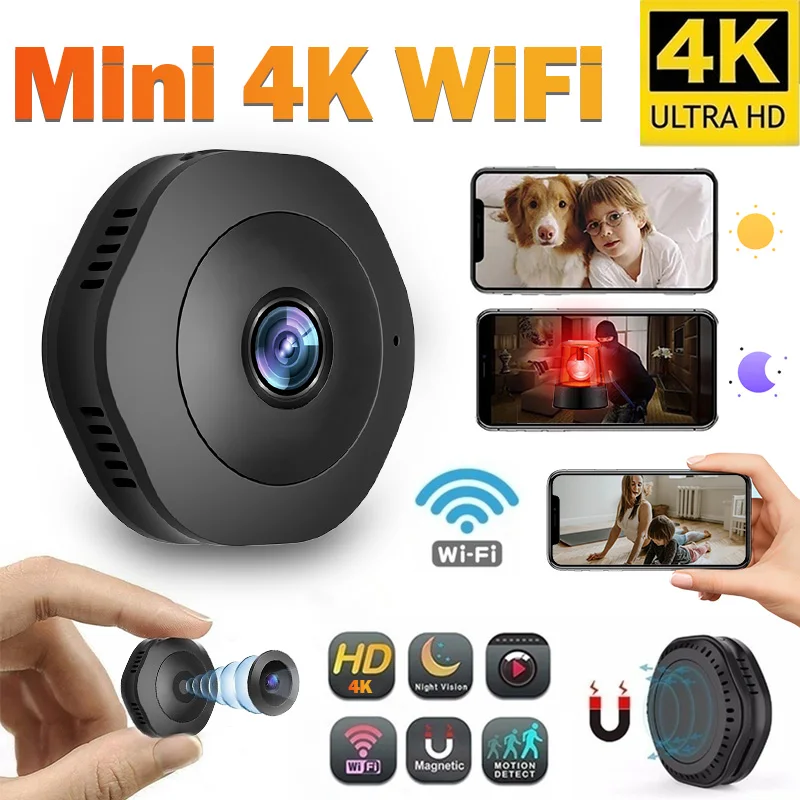 

Мини-камера видеонаблюдения, Wi-Fi, HD 4K 1080P
