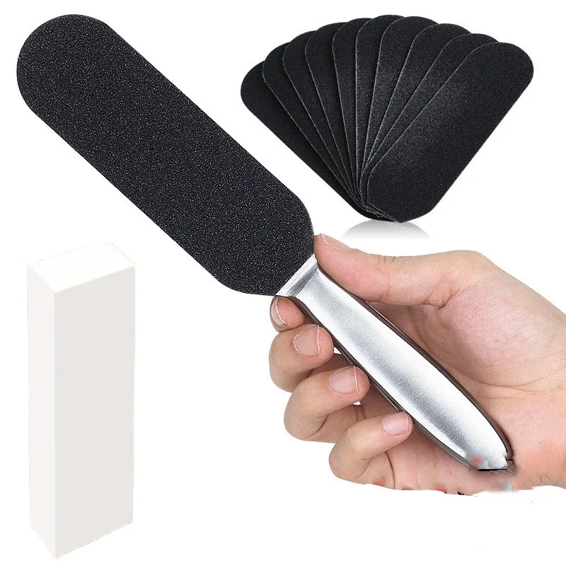 

Pedicure Callus Remover Stainless Steel Foot Rasp File 10 Double-Sided Replacement Grits Pad Easy Heel Scrubber Foot Care Tool