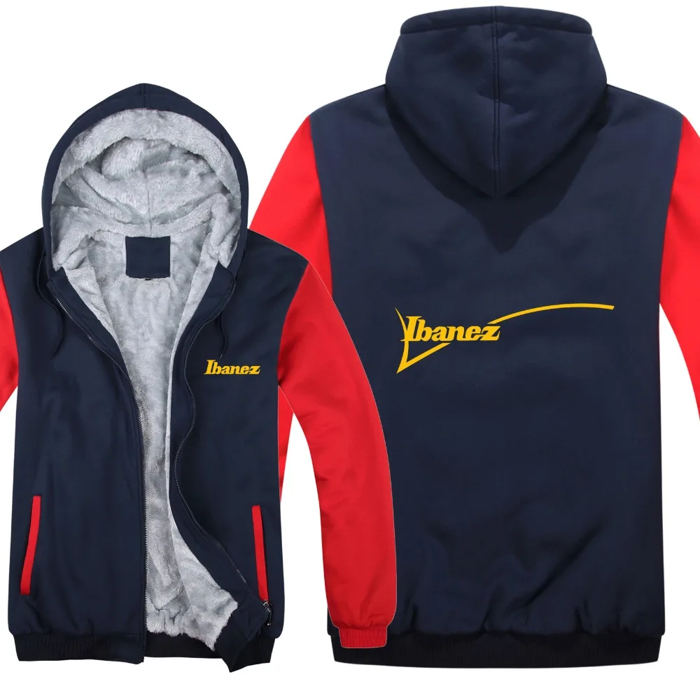 

Guitar brand Ibanez Hoodies Mens Zipper Coat Fleece Thicken Music Fans Hip Hop Ibanez Sweatshirt Mans Clothing