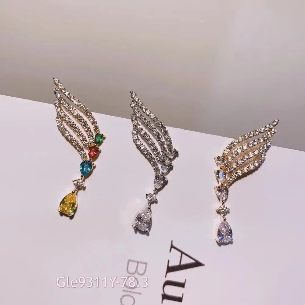 YANMEI CZ Geometric Earrings For Women Half Circle Crystal The Wheel Earring Luxurious Pendientes Accessories YME9311 | Украшения и