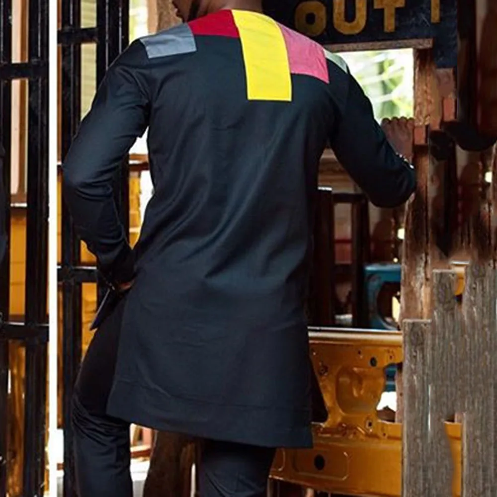 

African Men's Shirts Tops Spring 2021 Patchwork casual long sleeve male loose style new fashion summer