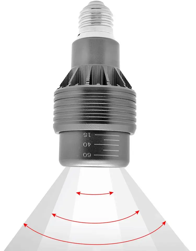 LED bulb light gu10 par20 e27 focus bean angle ajustable zoomable 12w dimmable 15 to 60 degrees focus LED Light