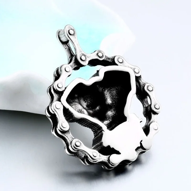 Крутая Тяжелая велосипедная цепь подвеска в виде черепа мотоцикла двигателя