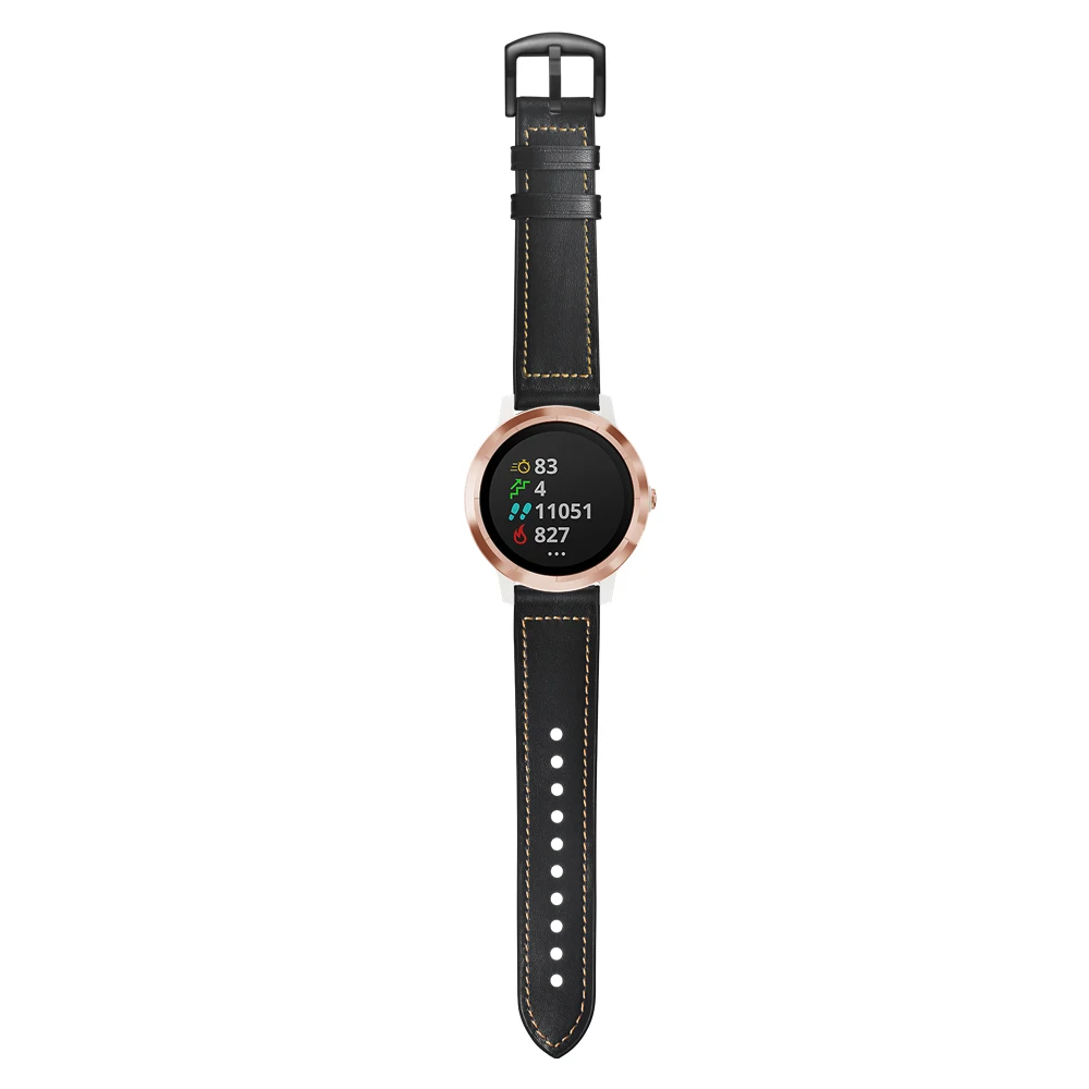 Сменный ремешок для Garmin Vivoactive 3 силиконовый + кожаный браслет Vivomove HR 20 мм