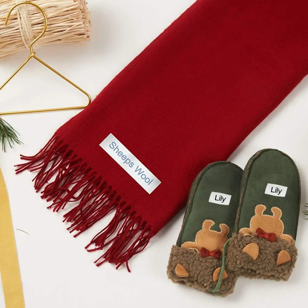 Совместимая для Brother P touch TZe-FA3 TZe-FA231 тканевая самоклеящаяся лента для этикеток TZeFA3 TZ-FA3 12 мм бело-синяя для печати этикеток.