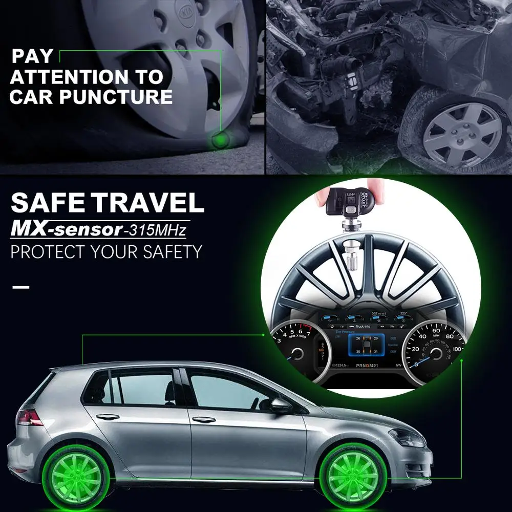 Autel MX-Sensor 315MHz Metal Press Type Tire Overhaul Programmable with TPMS TS501 TS508 Sensor de neumáticos Accessoires | Автомобили и