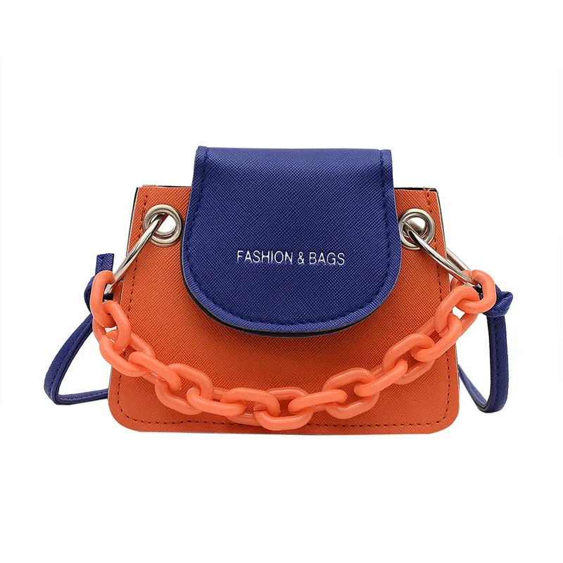

Contrasting Color Mini Bag Female 2021 New Casual Fashion One-shoulder Messenger Small Square Bag Personalized Chain Handbag