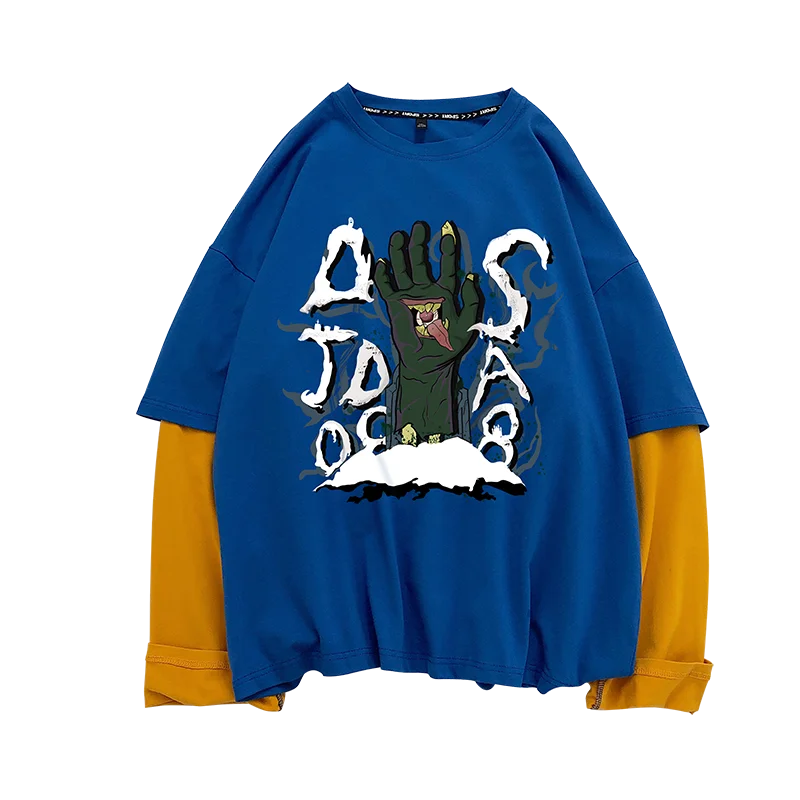 

Ladies Harajuku Style Long-sleeved T-shirt 2021 Spring and Autumn Pure Cotton Japanese Street Fashion Hip-hop Casual Top Women