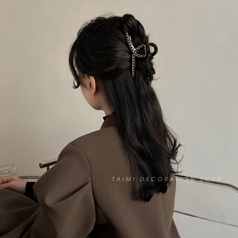 

Graceful Grip Female Vintage VISHARK Gap Former Red 2021 nian New Style Tide Barrettes Head Hair Claw Hair Clip Barrettes Sub