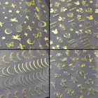 Премиум бронзовая наклейка для ногтей Золотая 3D бабочка созвездия Цветок Наклейка для ногтей