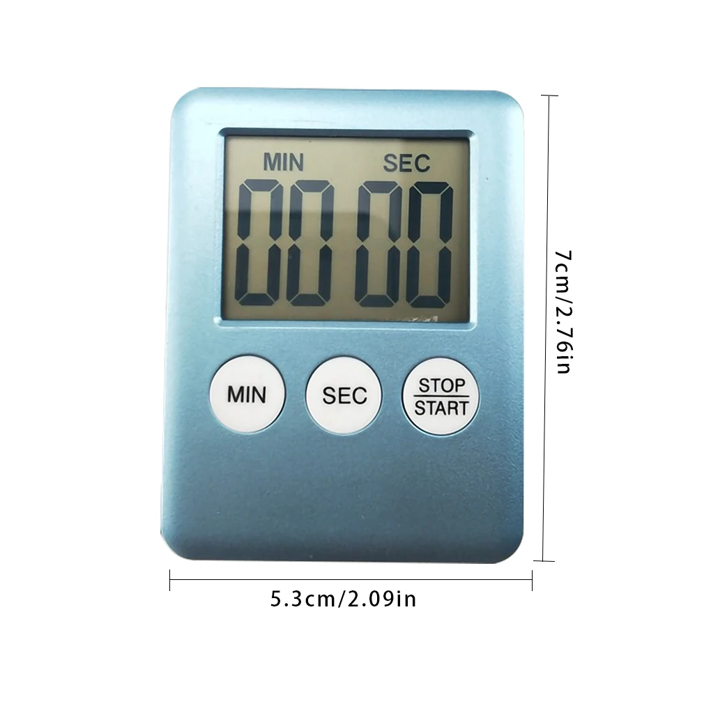 

Digital Cooking Timer LCD Display Baking Countdown Alarm Button Operation Kitchen Timer, Silver