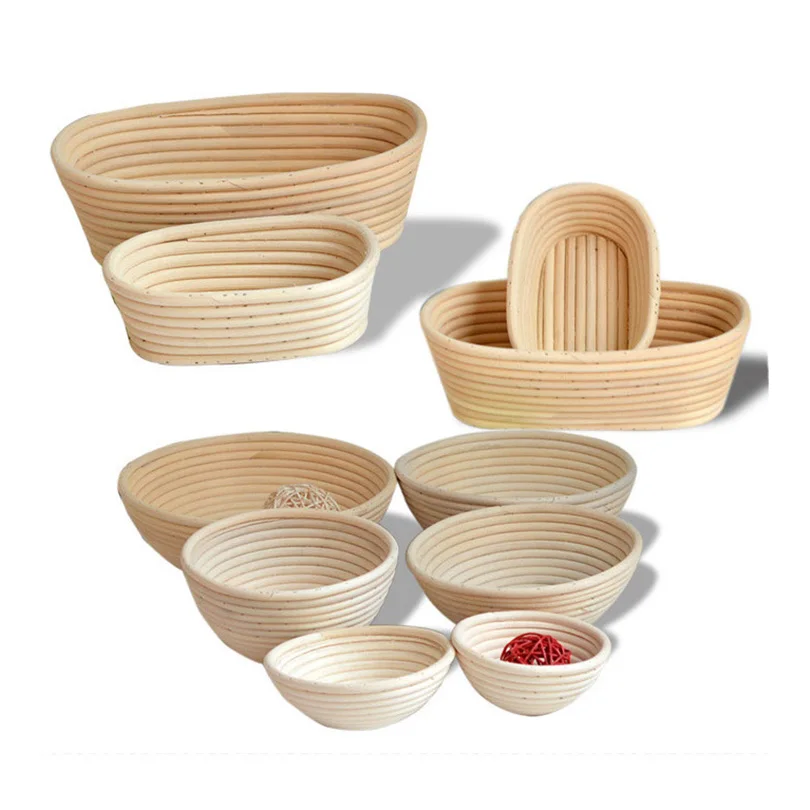 Ручная работа ротанговая хлебная корзина для выпечки теста круглая/Овальная