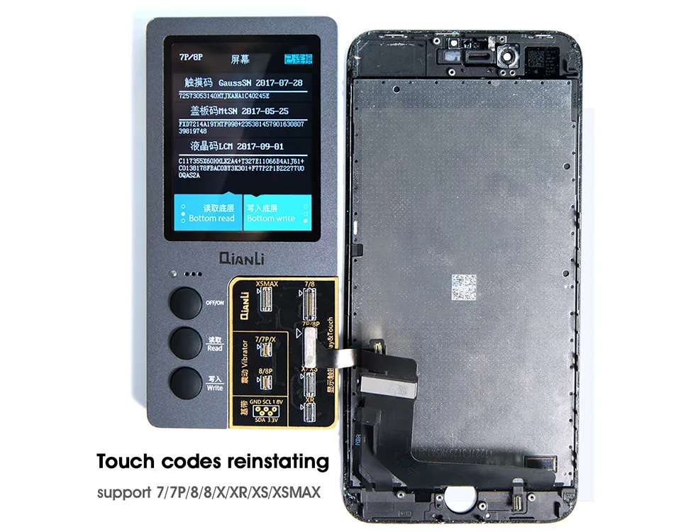 Qianli iCopy ЖК-экран цветной ремонт ПРОГРАММАТОРЫ eeeprom для iPhone XR XSMAX XS 8P 8 7P 7 Вибрация сенсорная фоточувствительная