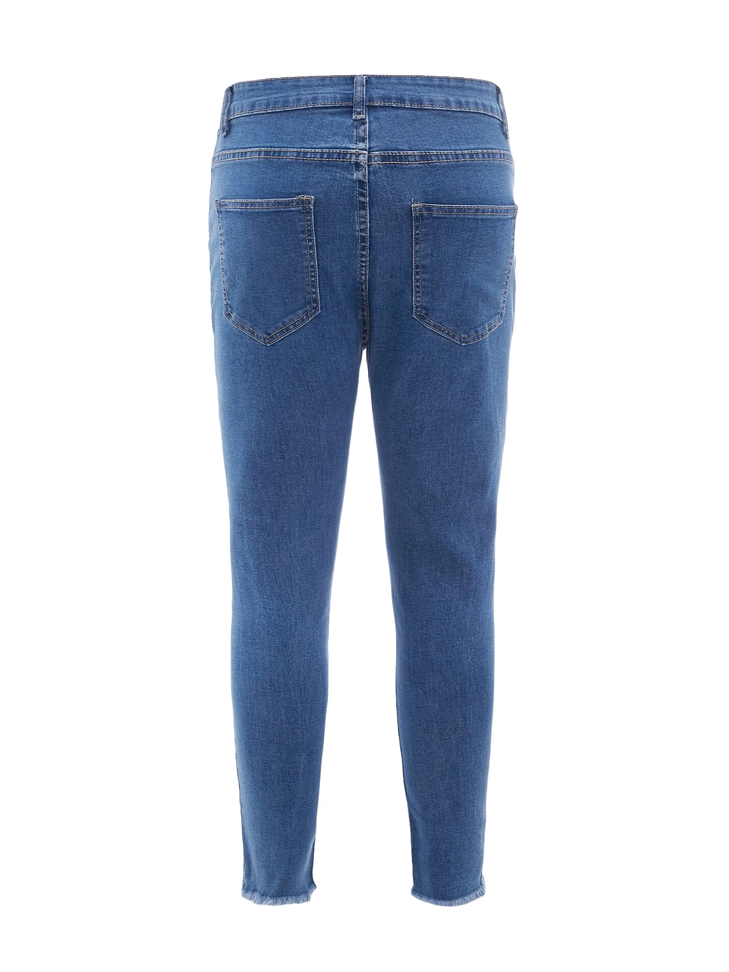 

Men's Slim Fit Biker Jeans, Fashion Ripped Stretch Denim Pants with Destroyed Holes Skinny Ripped Ankle Length Trousers