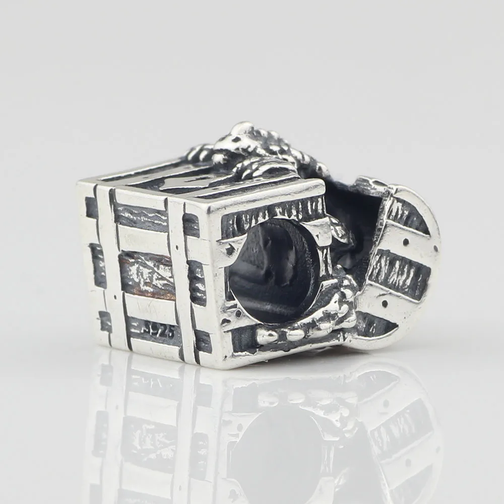 Authentic 925 Sterling Silver Box Dragon Charm Beads Fits European Troll Bracelet Jewelry |