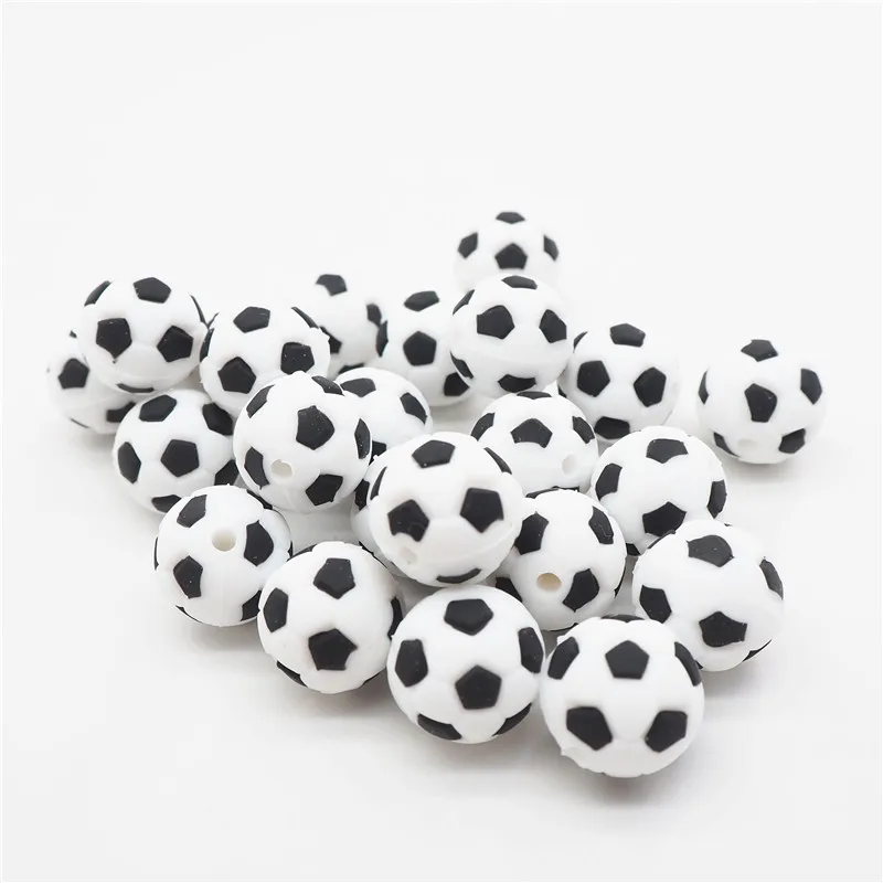 Chenkai 50 шт. силиконовые футбольные прорезыватели бусины сделай сам футбольное