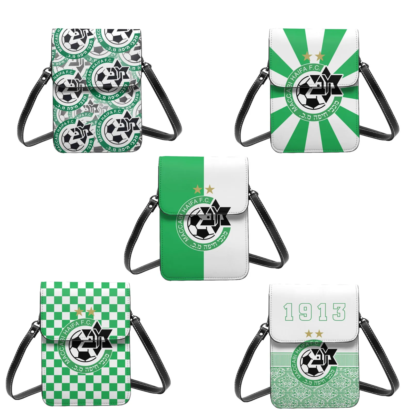 Maccabi Haifa Fc Cell Phone Purse Wallet Handbag Crossbody Bag Shoulder Bag with Adjustable Strap