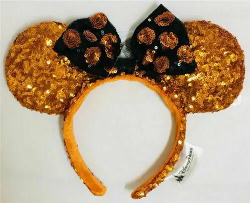 Новинка головной убор для Хэллоуина с ушками Микки и Минни оранжевого цвета