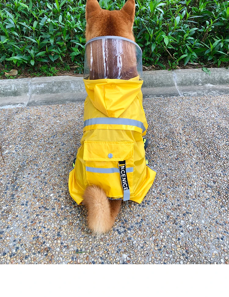 

Small Dog Raincoat Poncho Waterproof Jacket Umbrella Clothes Overalls For Dogs Accessories Ropa De Perro Rain Jacet QJJ60GYY