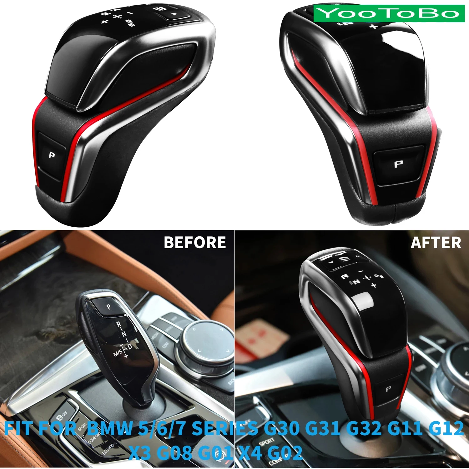 

LHD RHD Carbon Fiber Car Gear Shift Shifter Knob Lever For BMW M Sport 5/6/7 Series G30 G31 G32 G11 G12 X3 G08 G01 X4 G02 2018-