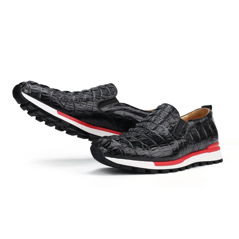 Кроссовки унисекс из натуральной крокодиловой кожи повседневная обувь