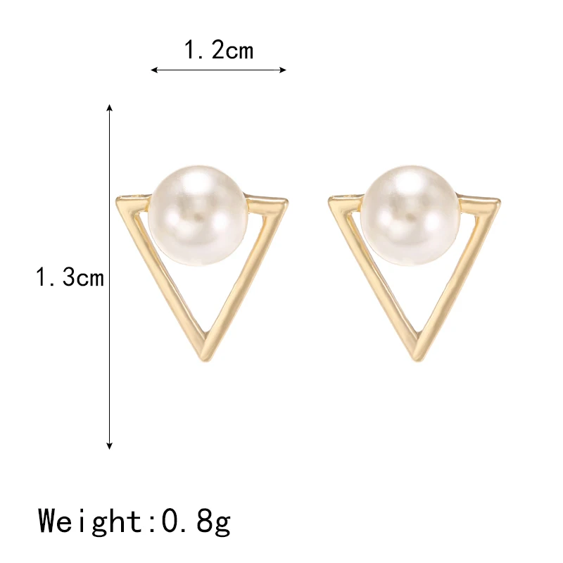

Korean Statement Cute Pearl Stud Earrings Geometric Triangle Earrings For Women 2021 New Trend Fashion Jewelry Oorbellen Brincos