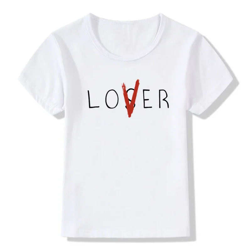 Футболка с принтом LOVER Number Детские повседневные летние топы короткими рукавами