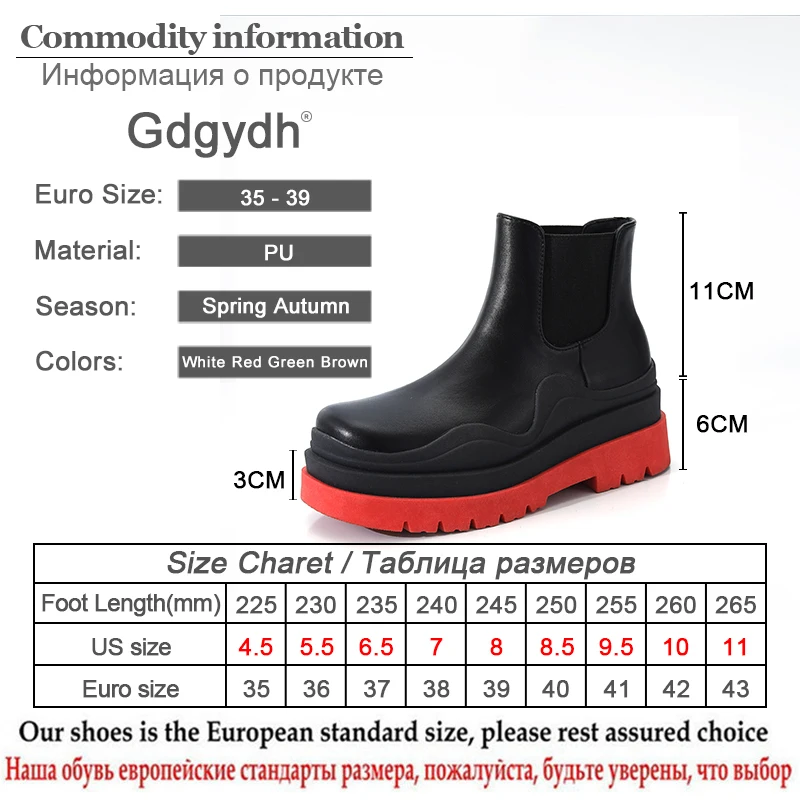 

Gdgydh Thick Sole Chelsea Boots Women Ankle Platform Black Genuine Leather Flat Heel Ladies Short Ankle Boots High Quality