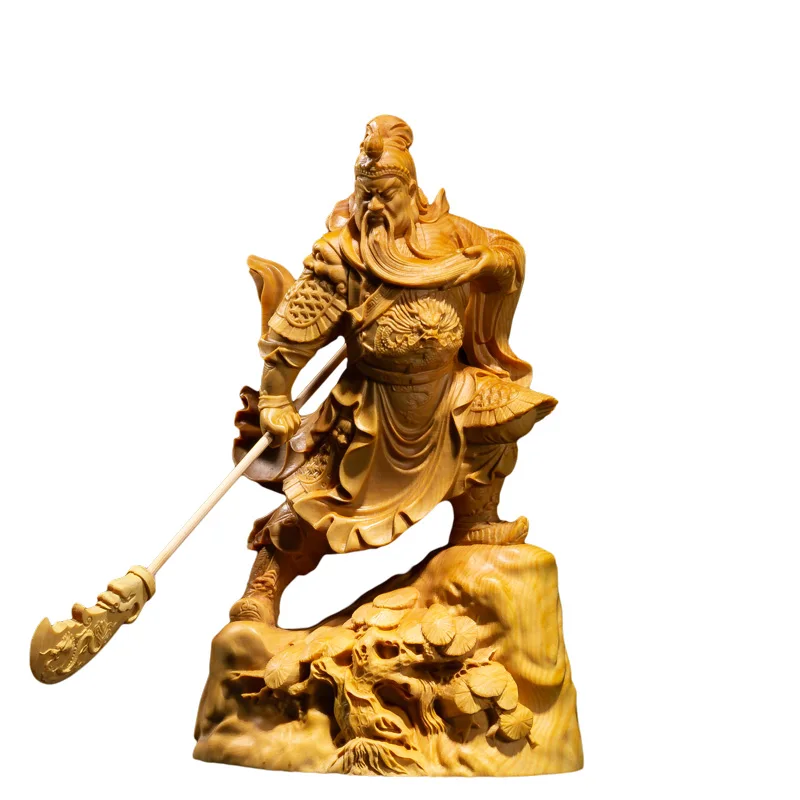 Bodhisattva статуя Гуань Юя три царства Guandi Будды из цельного дерева фэн шуй украшения