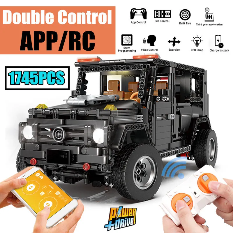 Новое приложение RC G Glass G500 AWD Wagon SUV Vehicle fit Technic MOC 2425 Motor Power Function Building Blocks Bricks Toy
