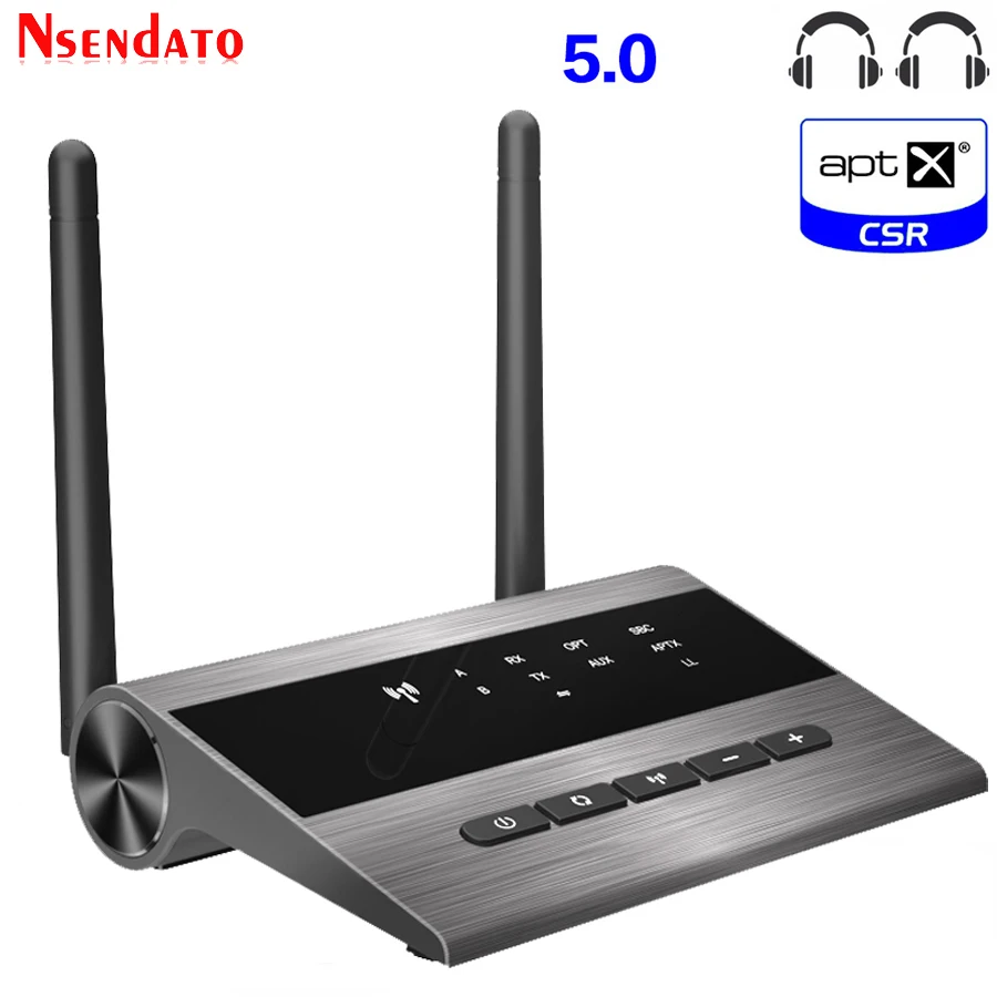 

3.5mm HD Wireless BT5.0 Audio transmitter receiver CSR8675 Wireless aptx audio Auto on Adapter for tv car aptX HD LL Low Latency