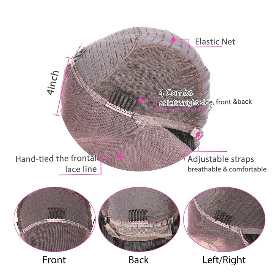 Парики из человеческих волос на сетке спереди для чернокожих женщин