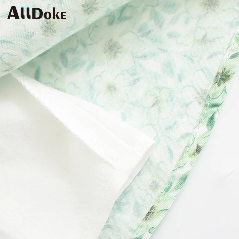 

ALLDOKE green floral print vintage short dress women summer turn down collar short sleeve loose casual ladies dresses vestidos