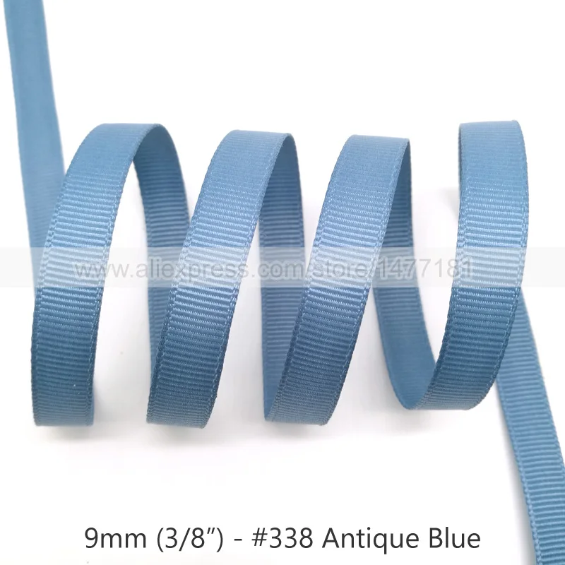 338 Antique Blue 20 ярдов) 3/" 9 мм корсажная лента белого, черного, розового, красного, зеленого, фиолетового цветов корсажная лента полиэстер лента для рукоделия - Цвет: 338 Antique Blue