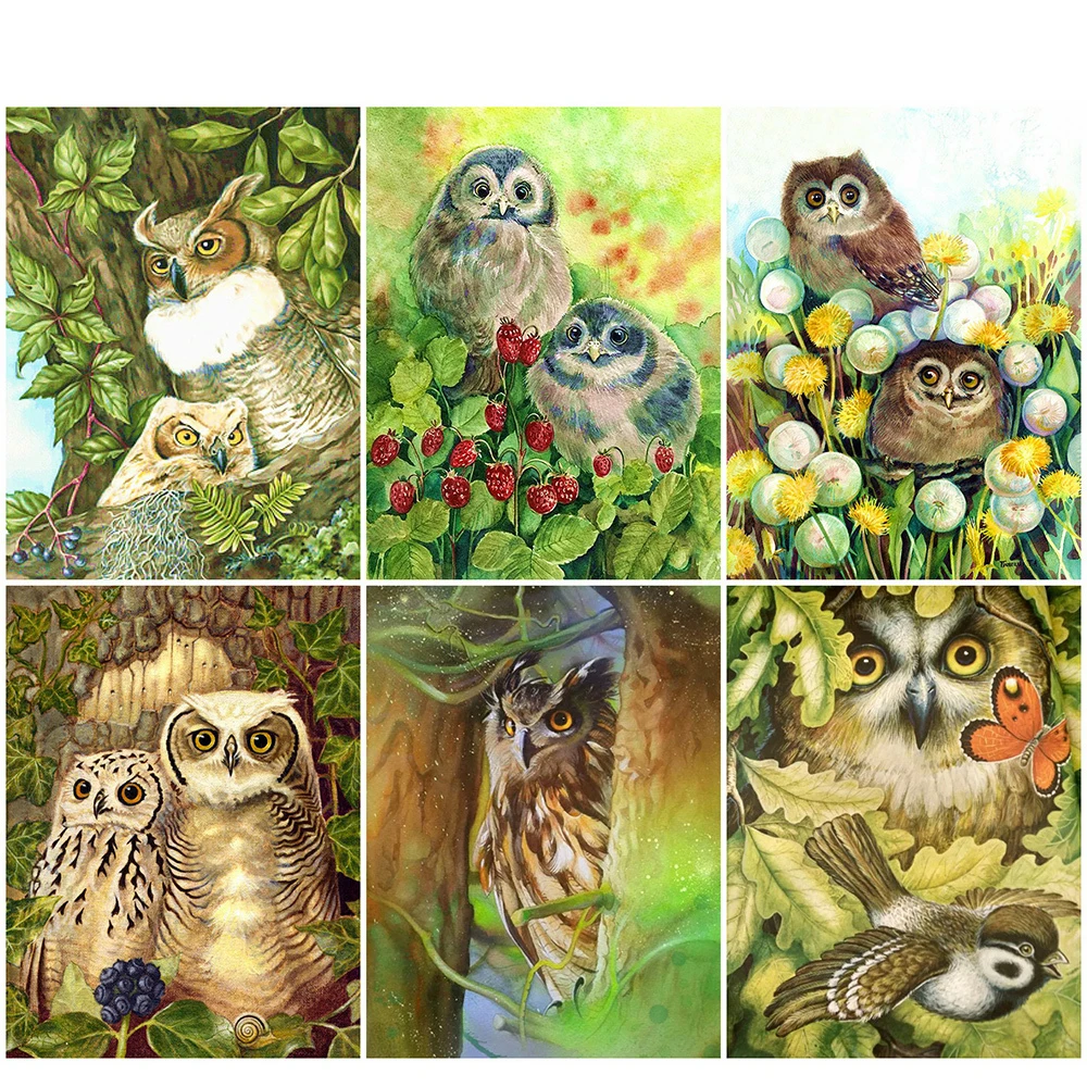 Алмазная живопись MTEN вышивка крестиком с изображением животных сова стразы