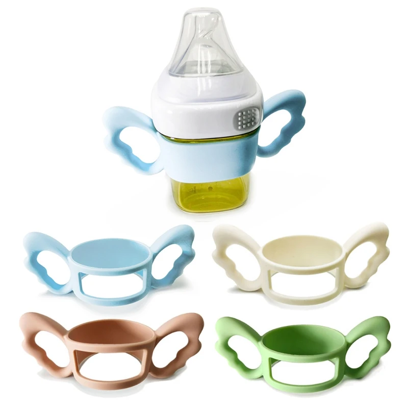 

Hegen Bottle Handle Baby Feeding Silicone Teether Soft And Safe Handle for Auxiliary Milk Drinking Bottle Cover