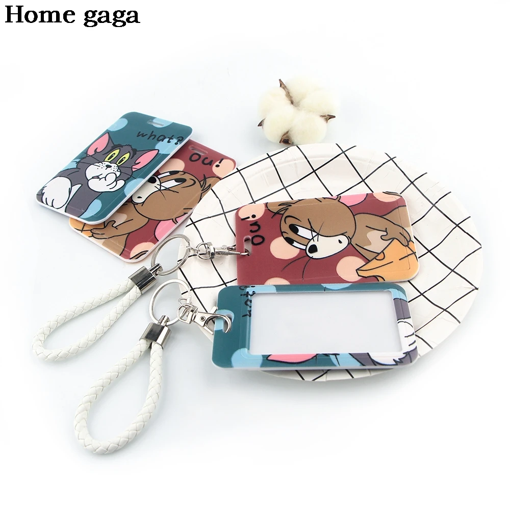 

DB306 Cute Cat and Mouse New Fashion Lanyard ID Badge Holder Bus Pass Case Cover Slip Bank Credit Card Holder Strap Card Holder