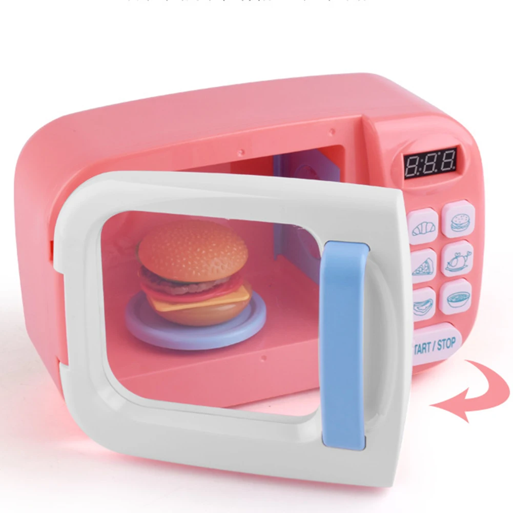 

Microwave Oven Mini Kitchen Food DIY Pretend Play Kid House Play Educational Toy Electronic Kids Parent-child Interaction Toys