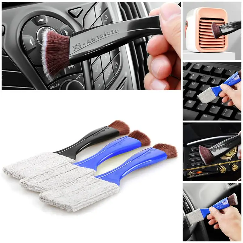 

Double Ended Car Cleaning Brush Air Conditioner Vent Slit Clean Brush Detailing Dust Removal Blinds Keyboard Duster Brush