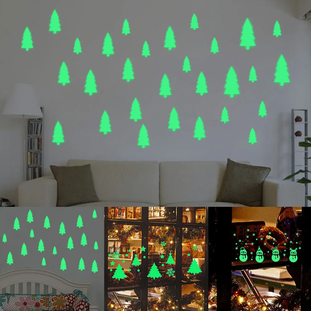 Светящиеся Настенные наклейки зеленые ночью в темноте на окна обои