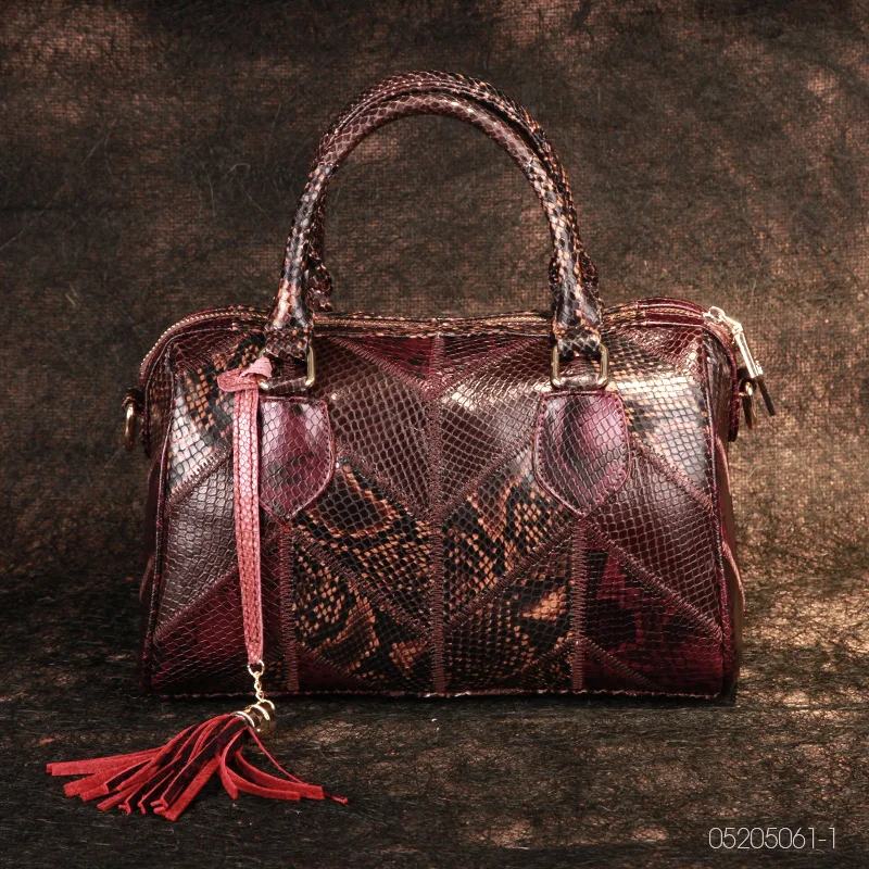 

Casual Retro Women Boston Shoulder bag Designer Brand Chic tassel Female Handbags Luxury Genuine Leather Crossbody Bags