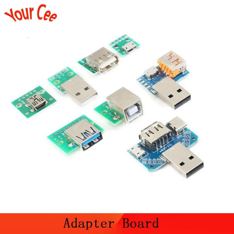 Плата адаптер с разъемом Mini Micro Female USB переходник 4P 5P 2 54 мм 3 4USB плата адаптера PCB